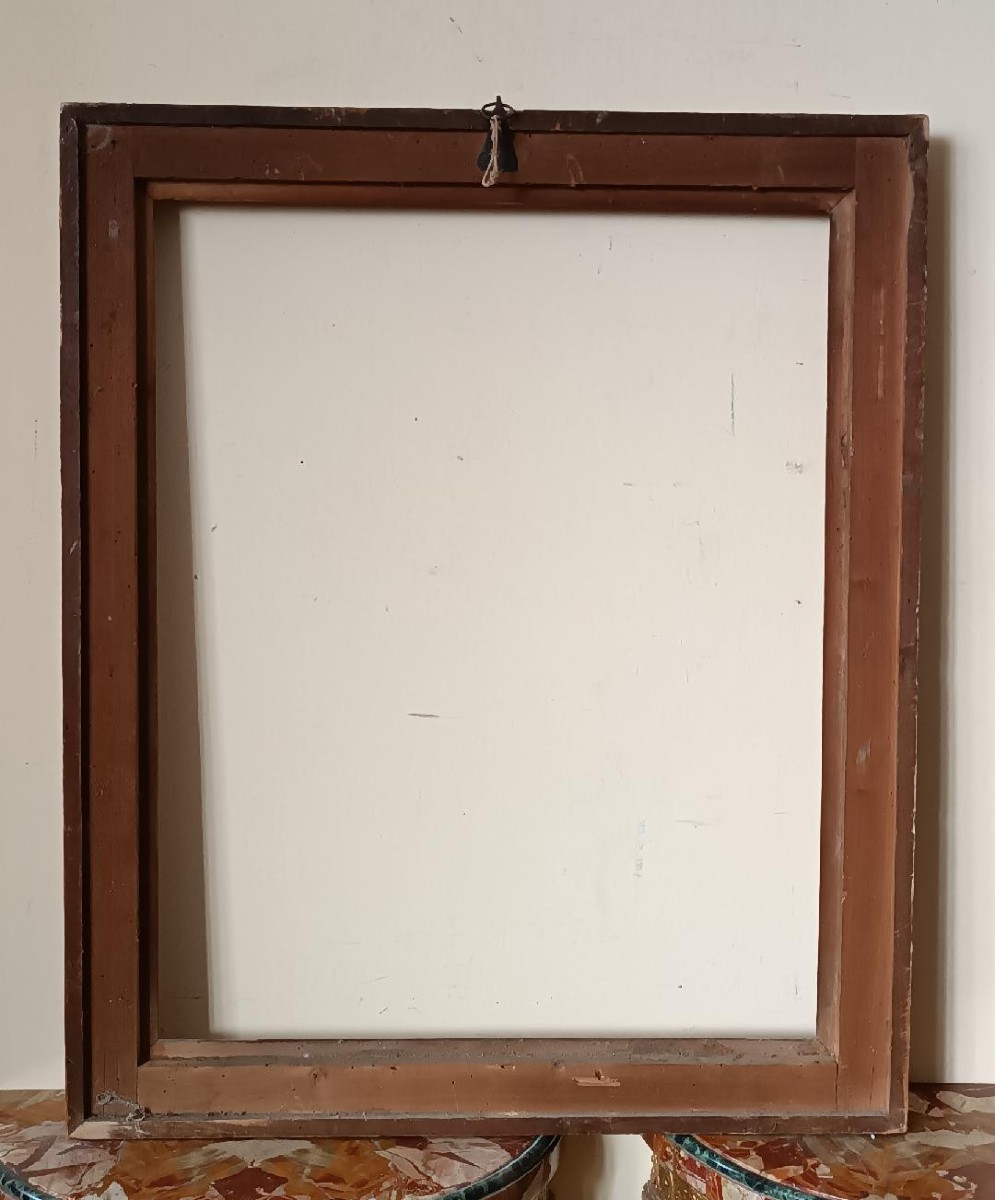 Cadre ancien laqué et doré de la fin du XVIIe siècle, Italie-photo-4