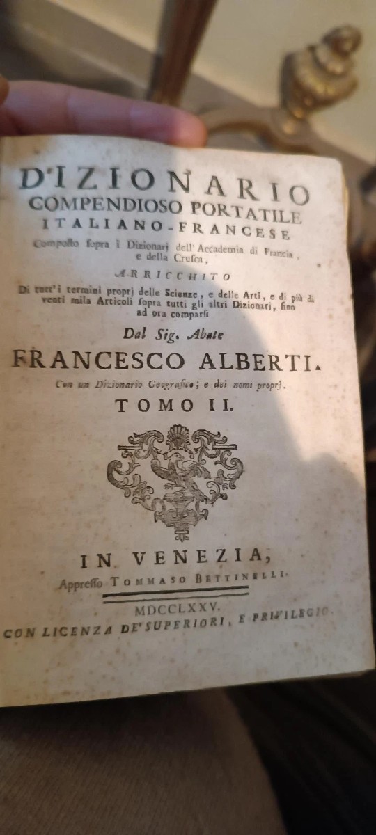Italian-french/french-italian Dictionary 2 Volumes 1775 De Alberti Venice-photo-2