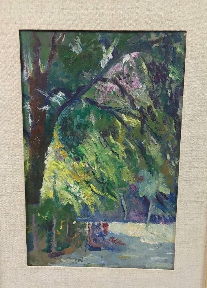 Oil Painting On Board, Early 1900's, Landscape, Impressionist Frame-photo-3