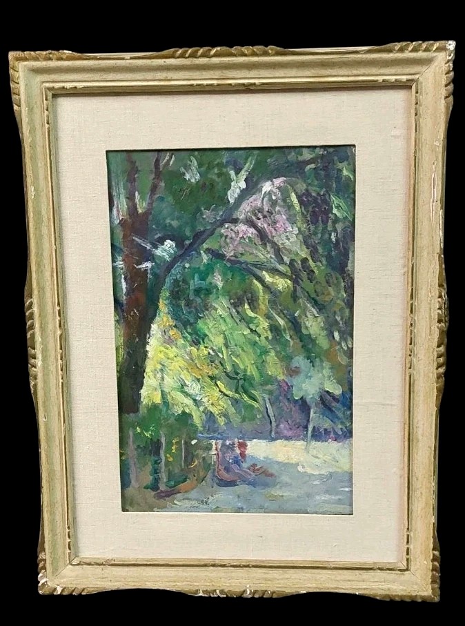 Oil Painting On Board, Early 1900's, Landscape, Impressionist Frame