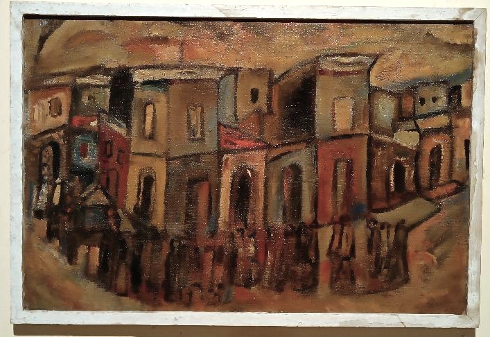 Huile sur toile "Funérailles à Syracuse" de FERRUCCIO FERRI - Exposition Golfe de La Spezia, an-photo-3