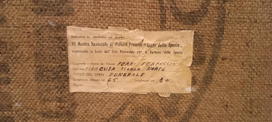 Huile sur toile "Funérailles à Syracuse" de FERRUCCIO FERRI - Exposition Golfe de La Spezia, an-photo-2