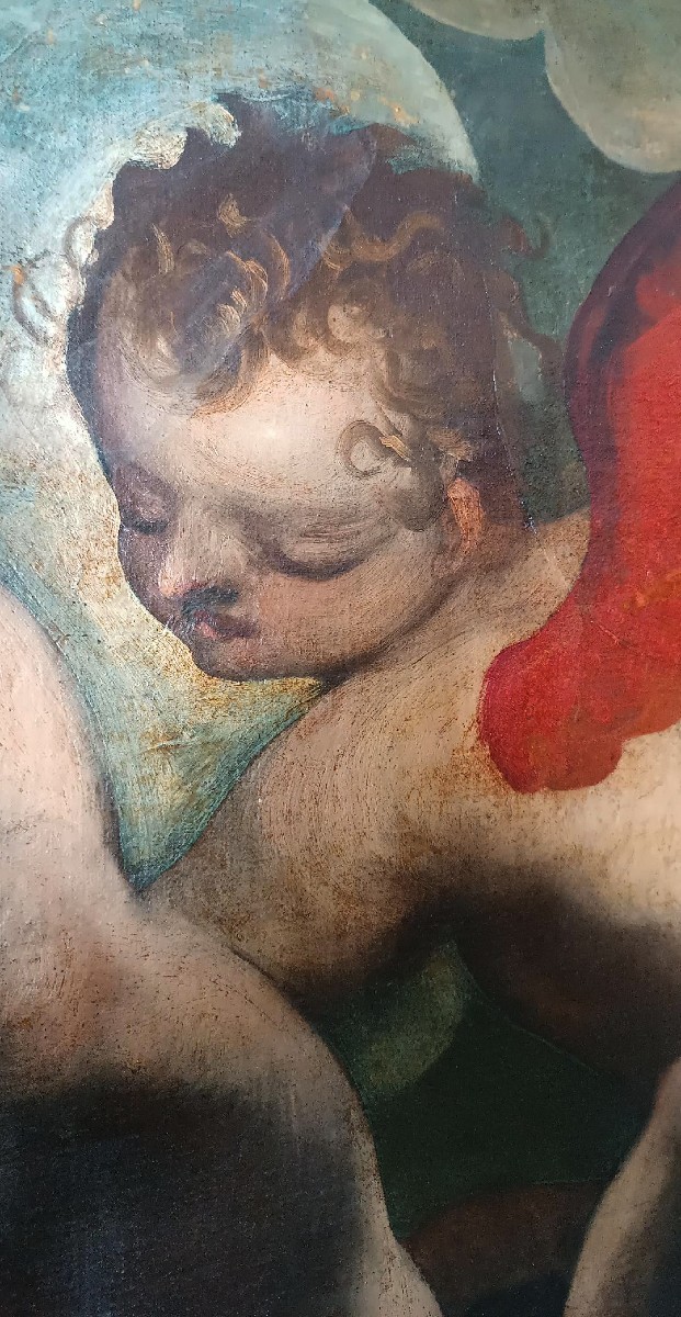 Ancient Oil Painting On Canvas, 17th Century Venetian School-photo-8