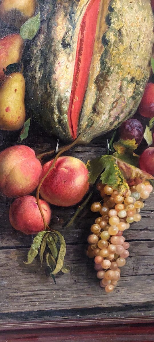 ZINGONI AURELIO FLORENCE 1853-1922, HUILE SUR TOILE, NATURE MORTE-photo-6