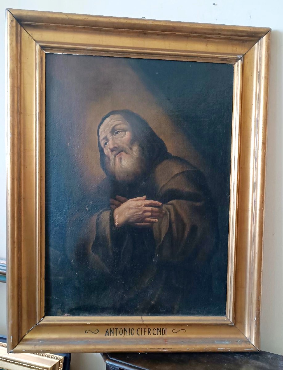 Peinture ancienne à l'huile sur toile - Saint François de Paule - Antonio Cifrondi (1656-1730)-photo-3