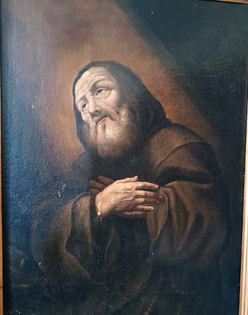 Peinture ancienne à l'huile sur toile - Saint François de Paule - Antonio Cifrondi (1656-1730)-photo-4