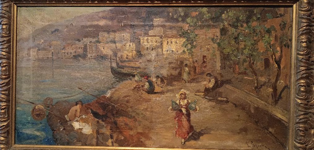 Oil Painting On Canvas By Salvatore Balsamo (naples 1894-1922) --photo-3