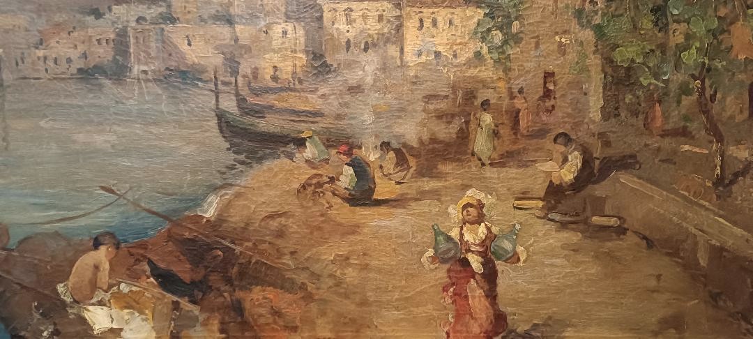Oil Painting On Canvas By Salvatore Balsamo (naples 1894-1922) --photo-4