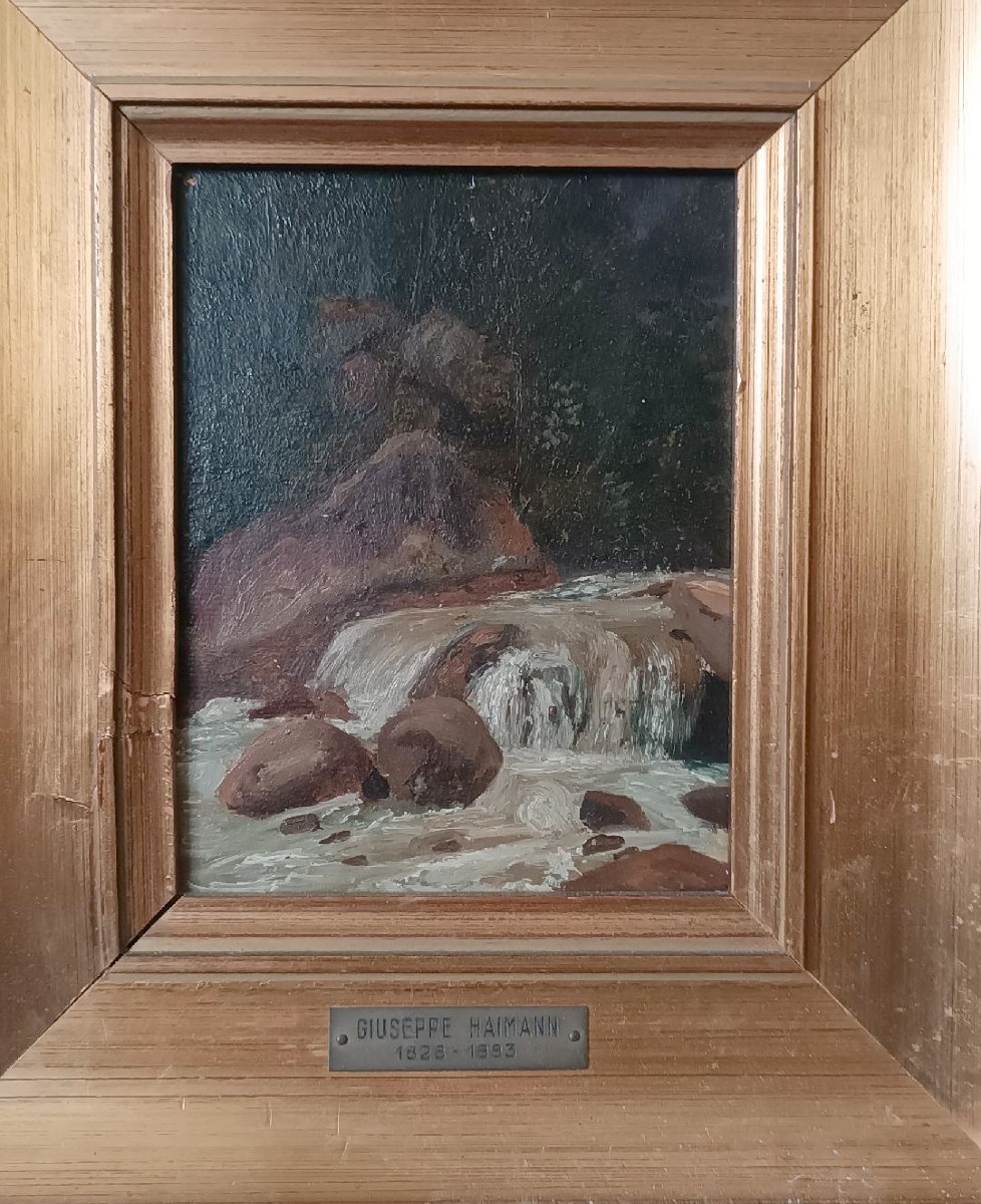 Peinture à l'huile sur panneau, GIUSEPPE HAINMANN (Milan 1828-Alexandrie, Égypte 1883)-photo-3