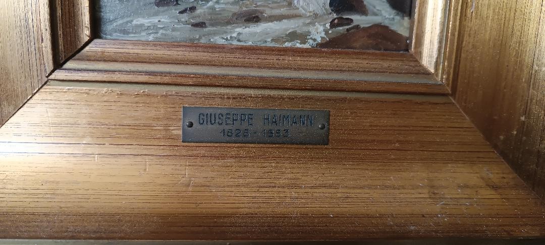 Peinture à l'huile sur panneau, GIUSEPPE HAINMANN (Milan 1828-Alexandrie, Égypte 1883)-photo-2