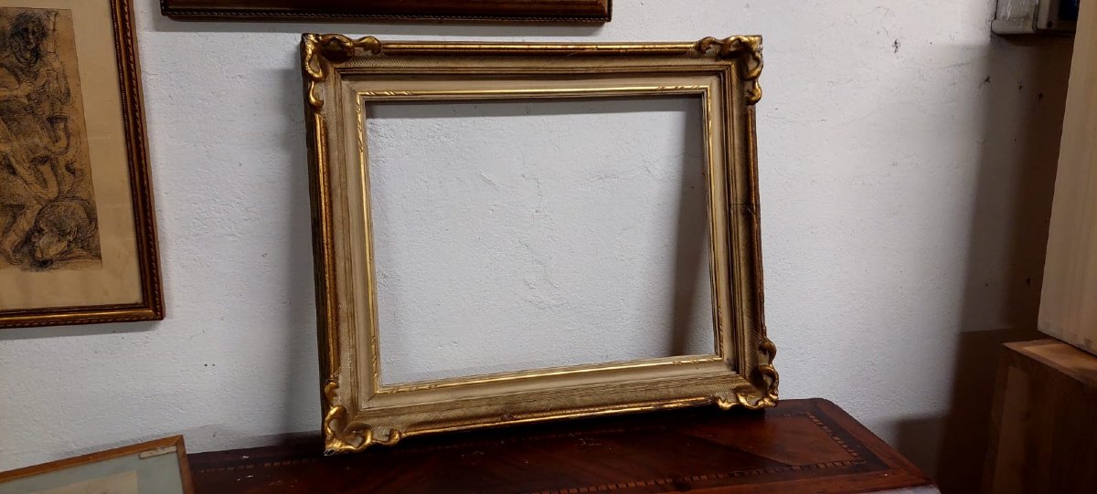 Lacquered And Gilded Wooden Frame From The Early 1900s, Italian-photo-2