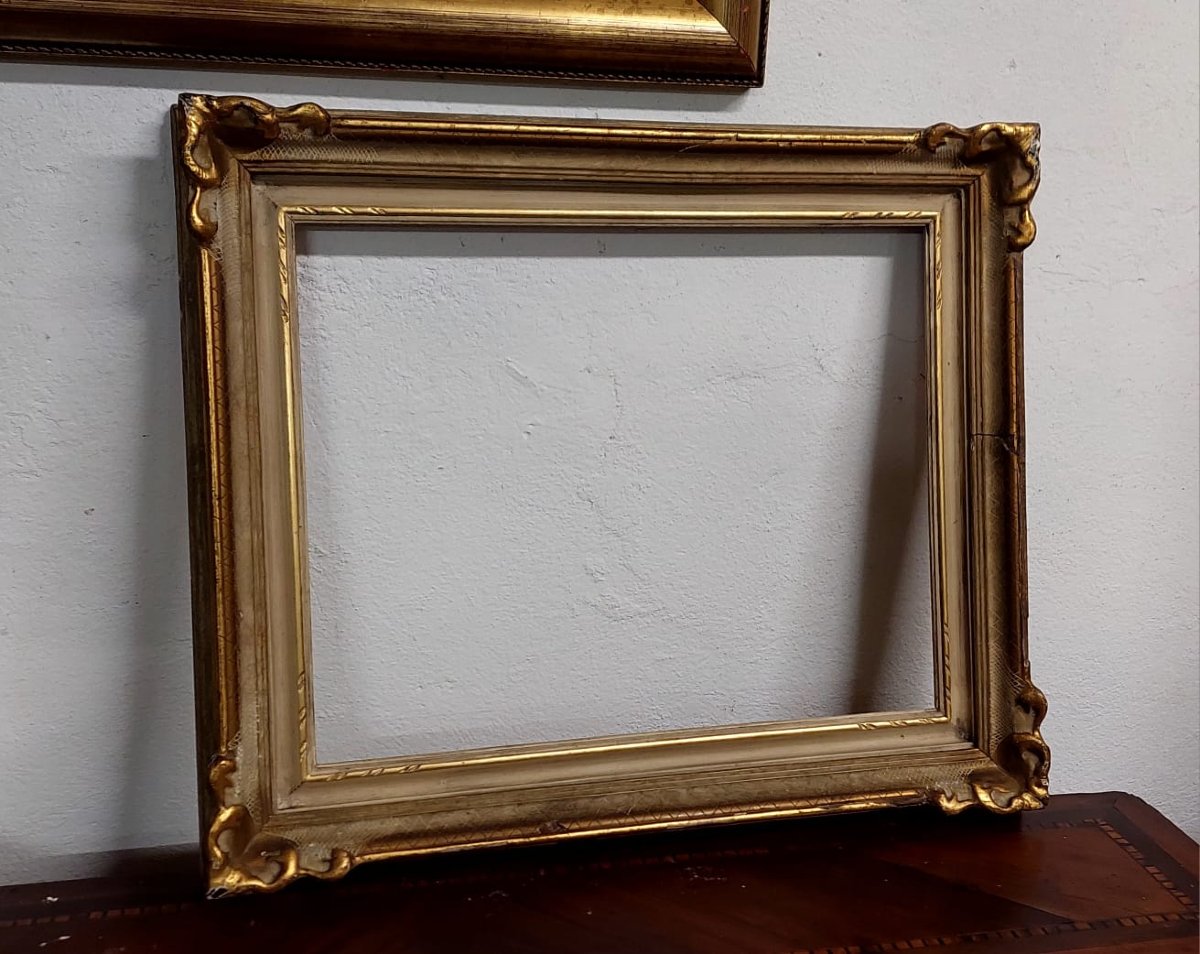 Lacquered And Gilded Wooden Frame From The Early 1900s, Italian-photo-8