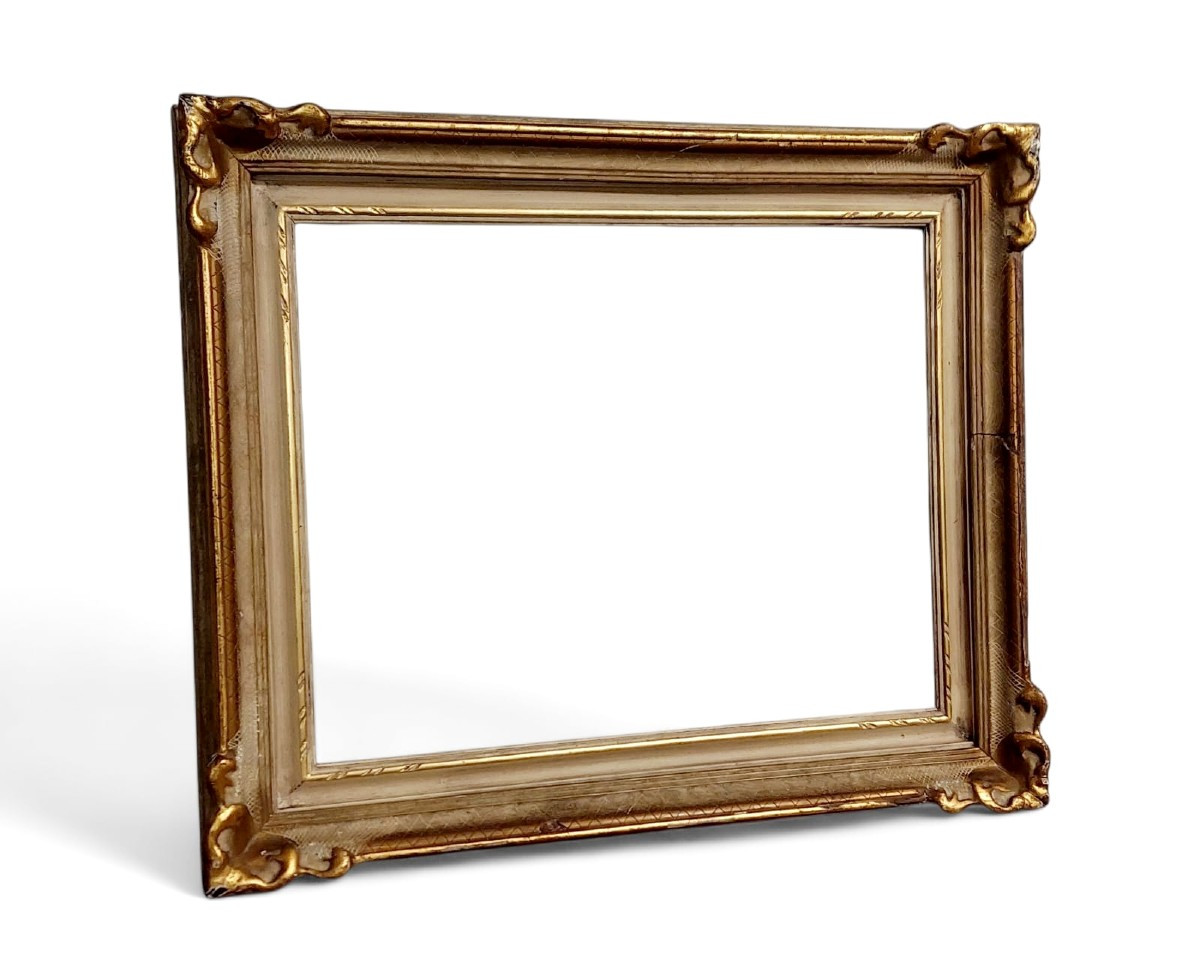Lacquered And Gilded Wooden Frame From The Early 1900s, Italian