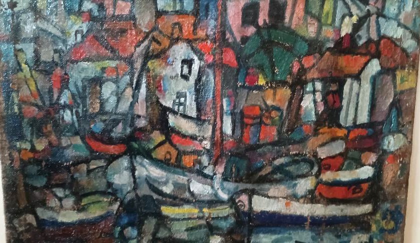 Huile sur toile FERRUCCIO FERRI - 1953 - « Bateaux de Syracuse » PÉRIODE EXPRESSIONNISTE DE SYR-photo-4