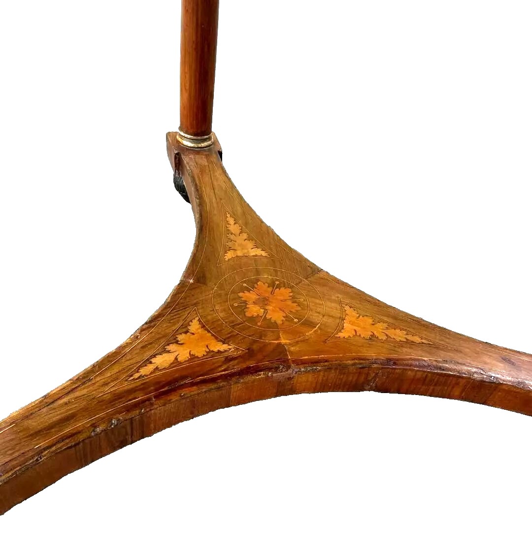 Table Empire Ronde Marquetée Ancienne Du Début Du 19ème Siècle-photo-3