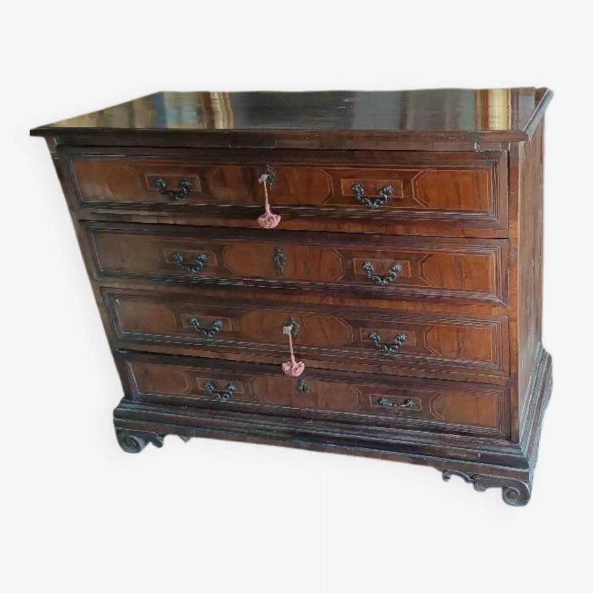 Commode ancienne incrustée - Italie, XVIIe siècle