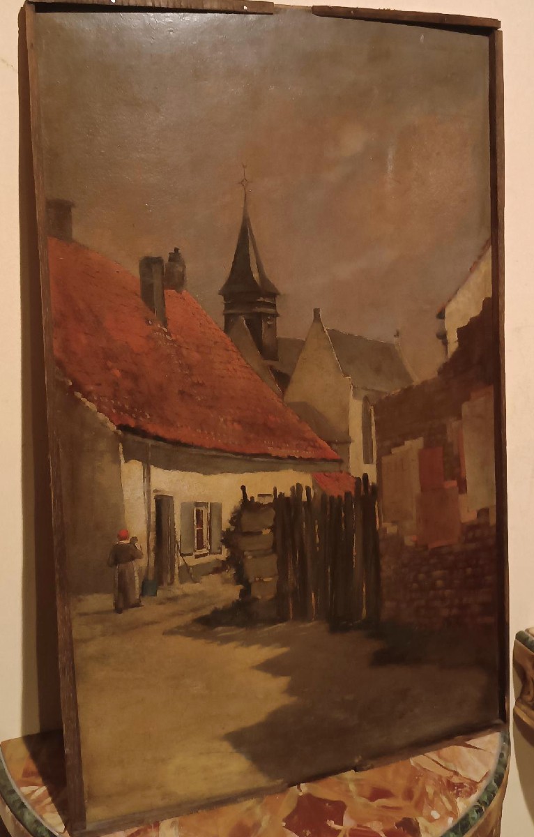 Peinture du XIXe siècle - Huile sur panneau - École européenne-photo-3