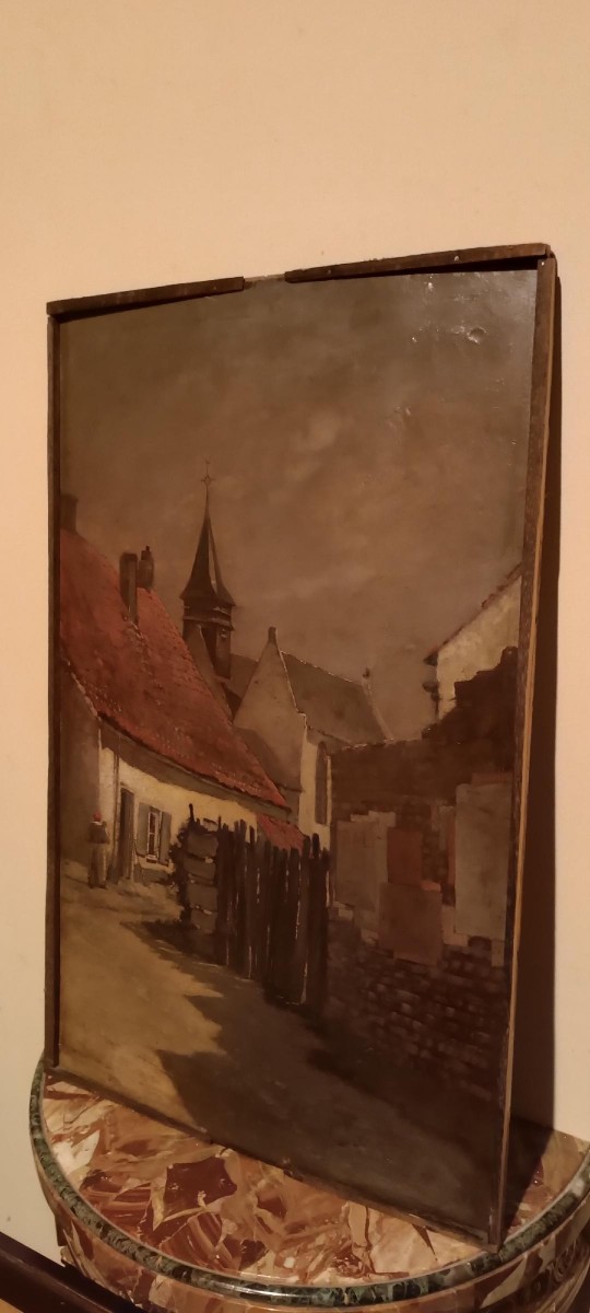 Peinture du XIXe siècle - Huile sur panneau - École européenne-photo-4