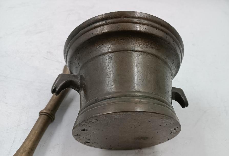 Mortier En Bronze Ancien 17ème Siècle Toscane-photo-4