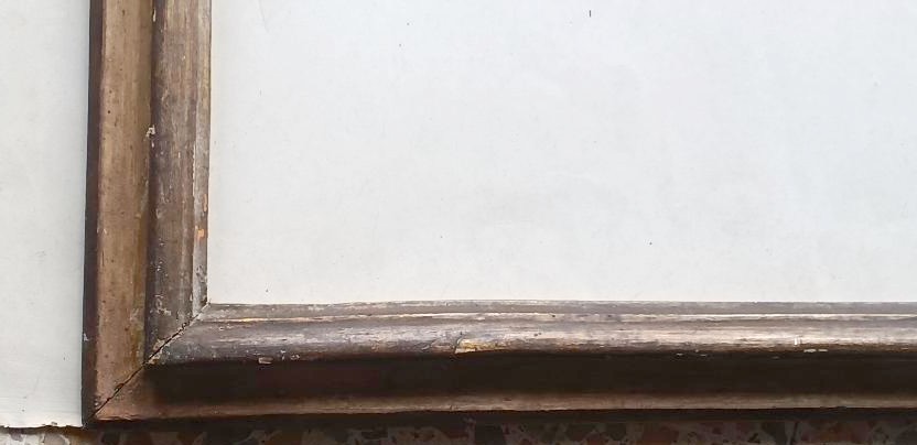 Cadre toscan ancien laqué et doré du XVIIIe siècle-photo-3