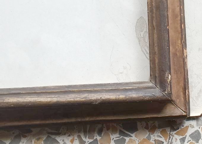 Cadre toscan ancien laqué et doré du XVIIIe siècle-photo-4