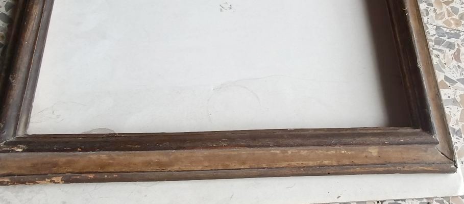 Cadre toscan ancien laqué et doré du XVIIIe siècle-photo-1