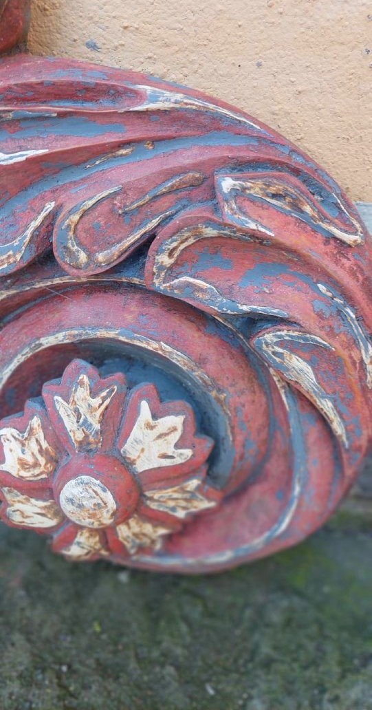 Paire de grandes frises baroques en bois sculpté du XVIIème siècle-photo-3