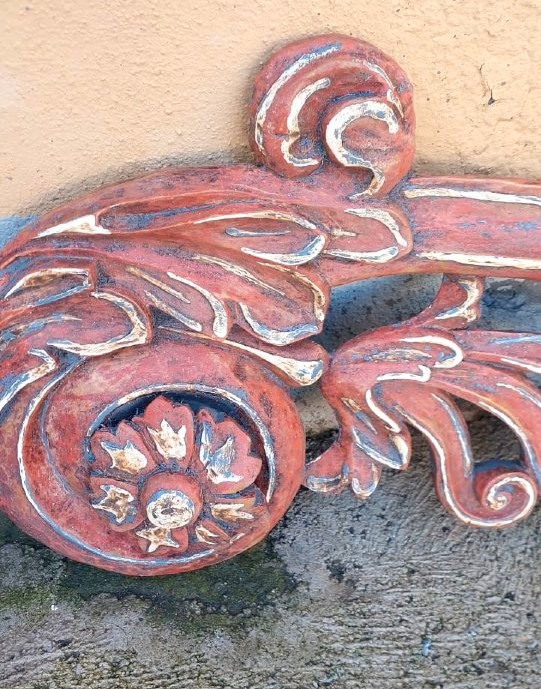 Paire de grandes frises baroques en bois sculpté du XVIIème siècle-photo-4