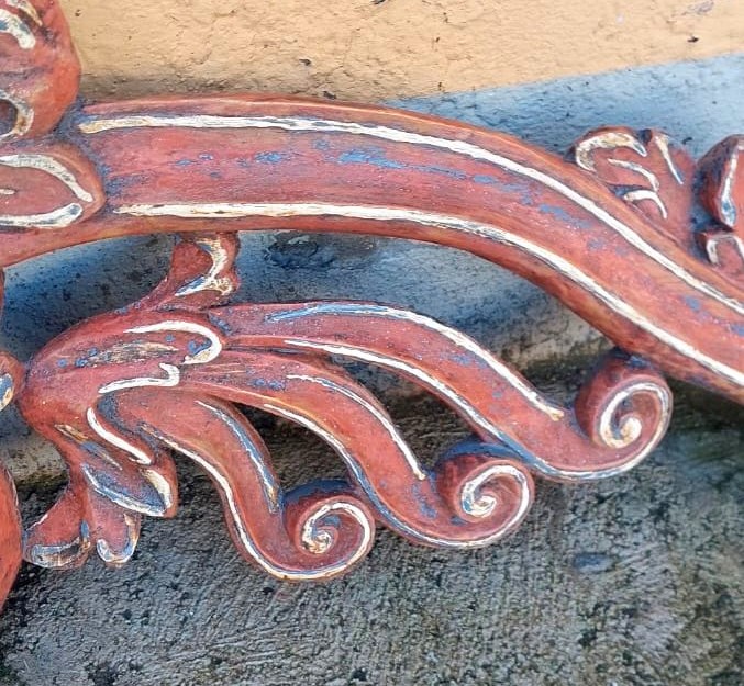 Paire de grandes frises baroques en bois sculpté du XVIIème siècle-photo-6