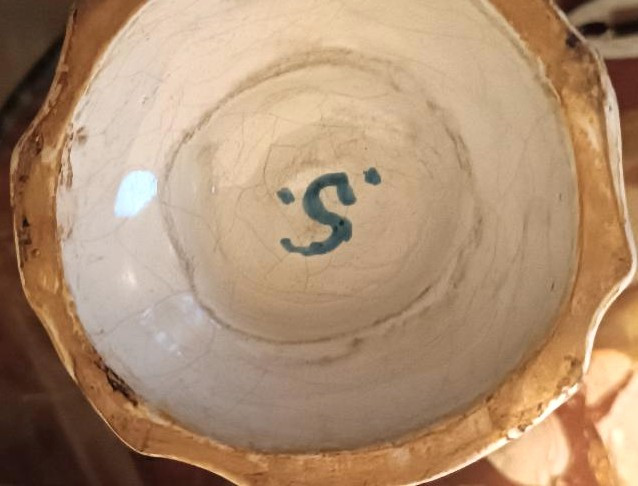 Pair Of Decorated Majolica Vases, 18th Century, France-photo-3