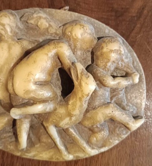 Relief ovale en cire - Bacchanale - Modèle en cire du XVIIIe siècle-photo-4