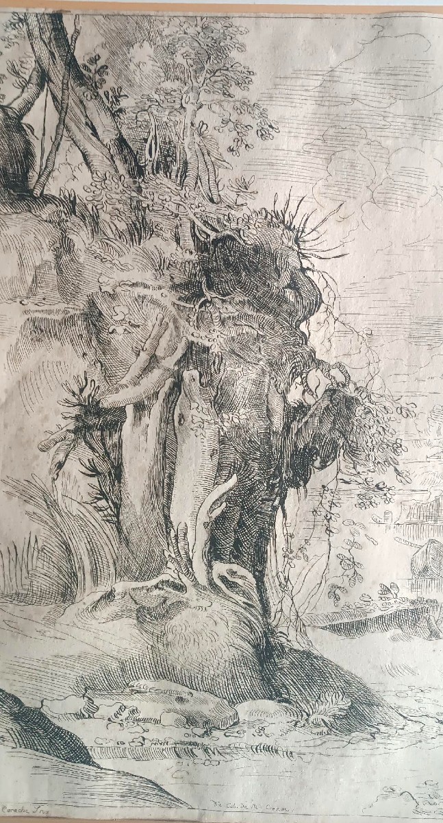 Dessin ancien sur papier vergé - XVIIe siècle - par Annibale Carracci-photo-4