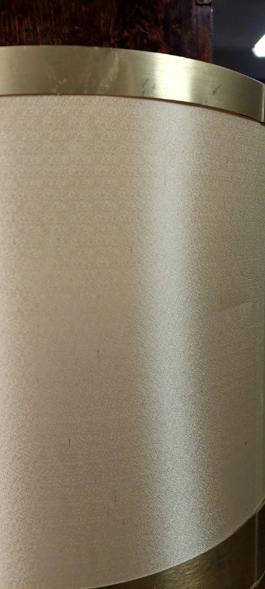 Lampadaire design vintage, lampe en cuir en forme d'obélisque, style Hollywood Regency, années -photo-5