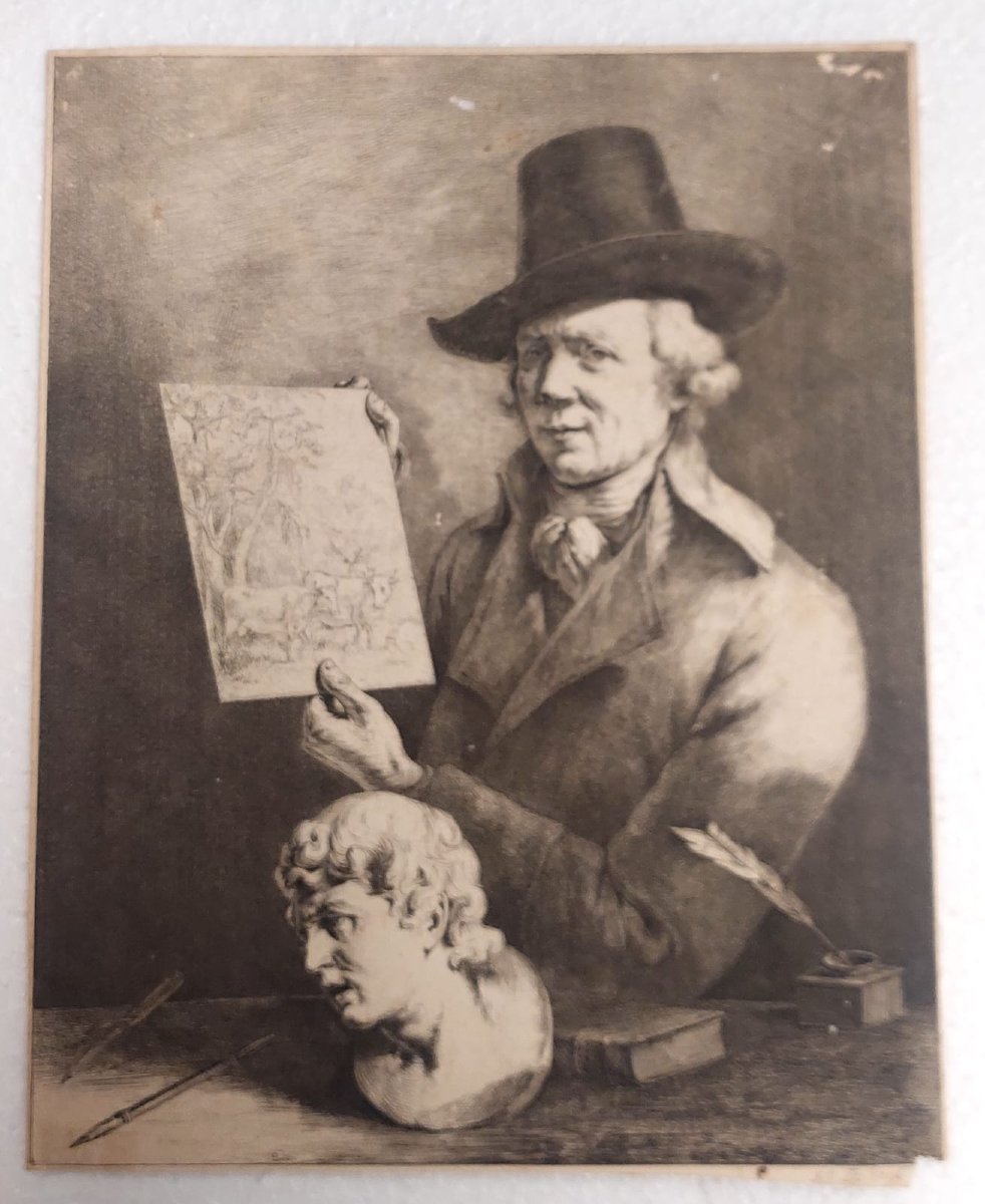 Autoportrait de Jean Jacques de Boisseau, 1796. Très rare.  Eau-forte imprimée sur papier vergé-photo-1