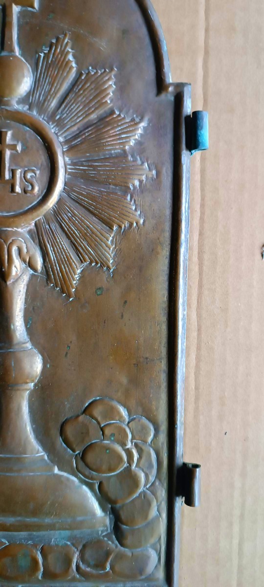 Antique Bronze Tabernacle Door From The 18th Century-photo-2