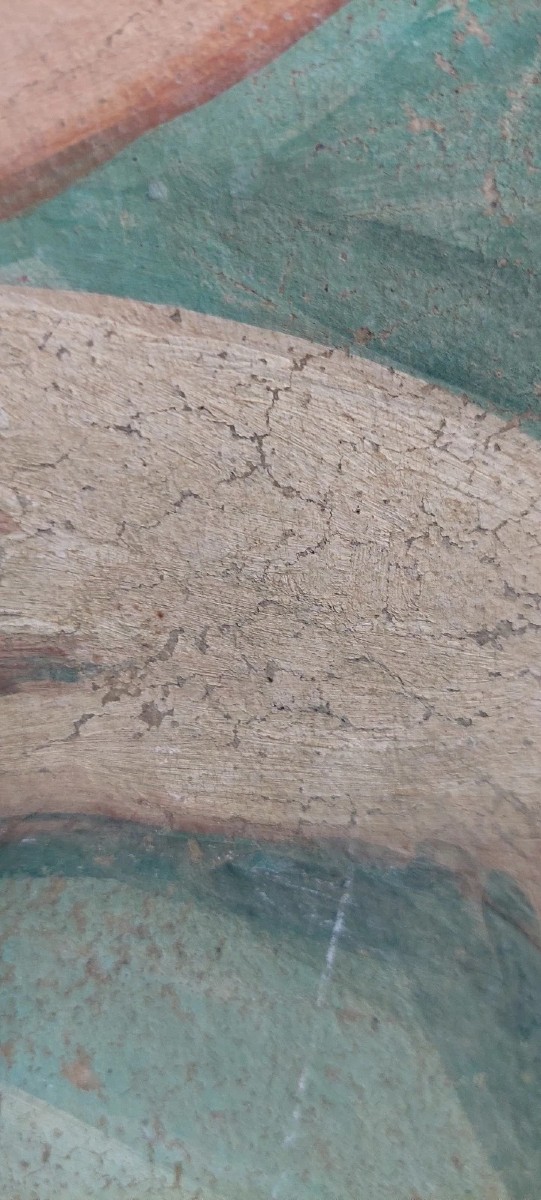 Allegory Large Panel Painted In Tempera On Canvas Decorative 170x80 Cm0-photo-5