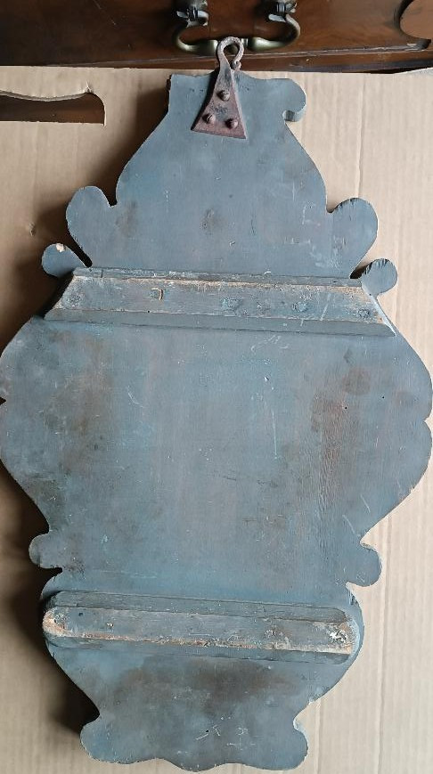 Panneau peint ancien représentant le symbole religieux de l'IHS-photo-2