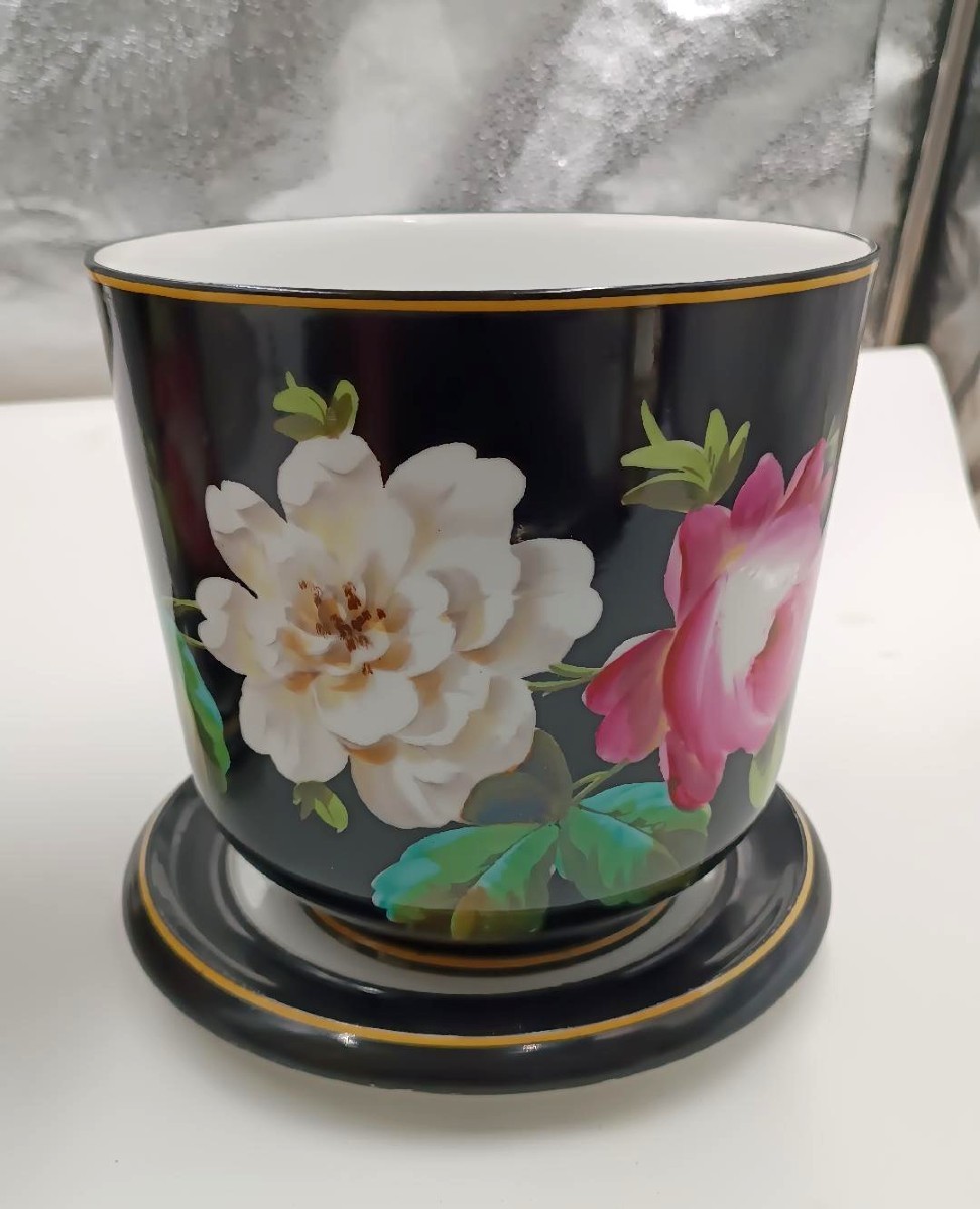 Pair Of Cashpot Vases, Ginori Porcelain, Second Half Of The 19th Century-photo-2