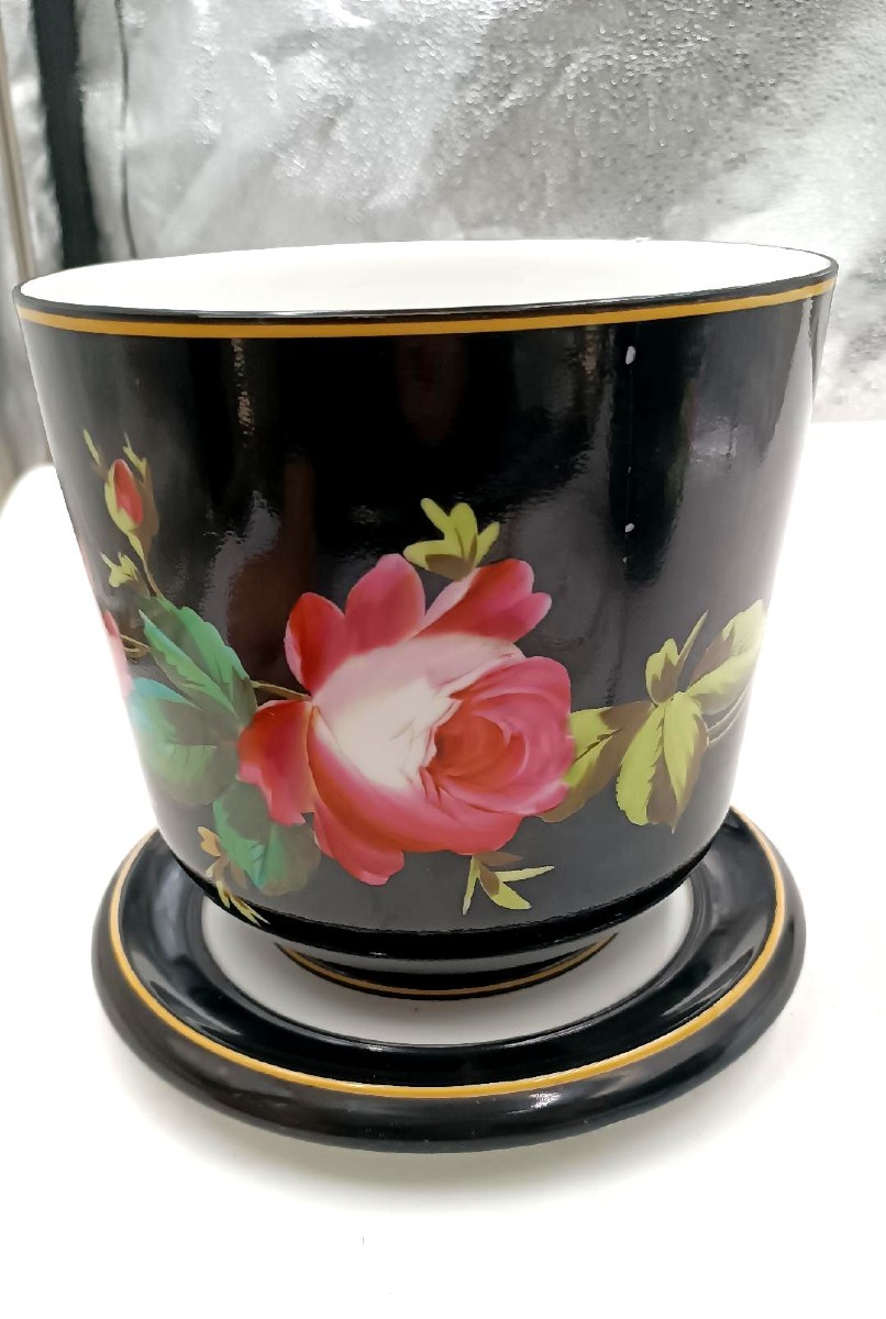 Pair Of Cashpot Vases, Ginori Porcelain, Second Half Of The 19th Century-photo-3