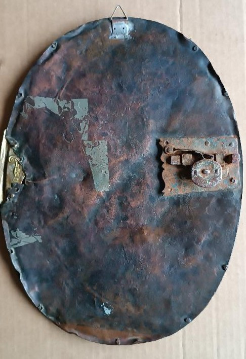 Antique Tabernacle Door - Baroque Gilded Brass Embossment-photo-3