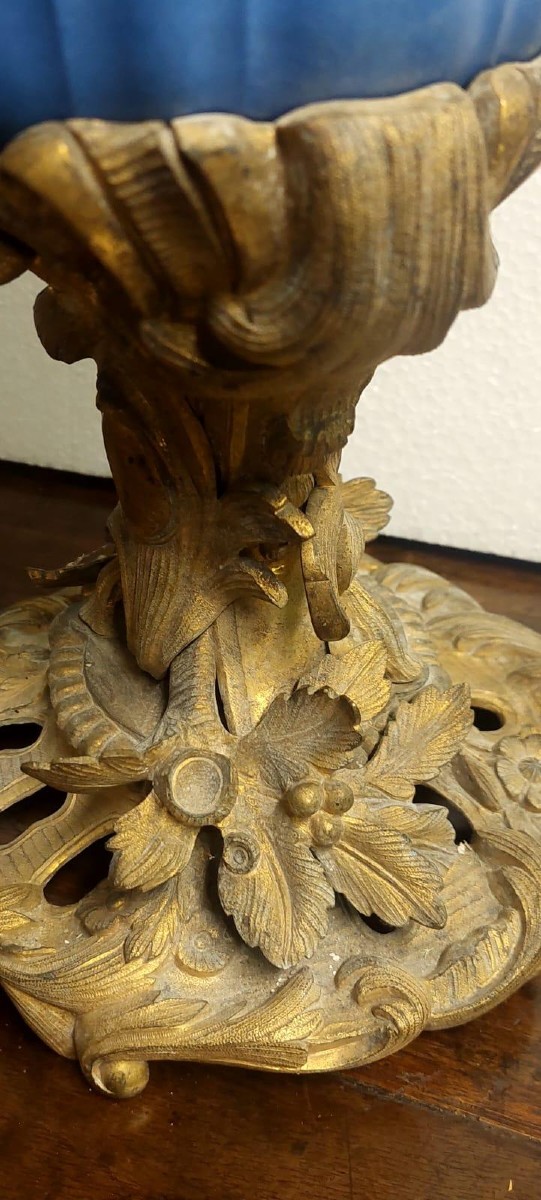 Large Sèvres Porcelain And Gilded Bronze Mercury Lamp - France, 19th Century-photo-7