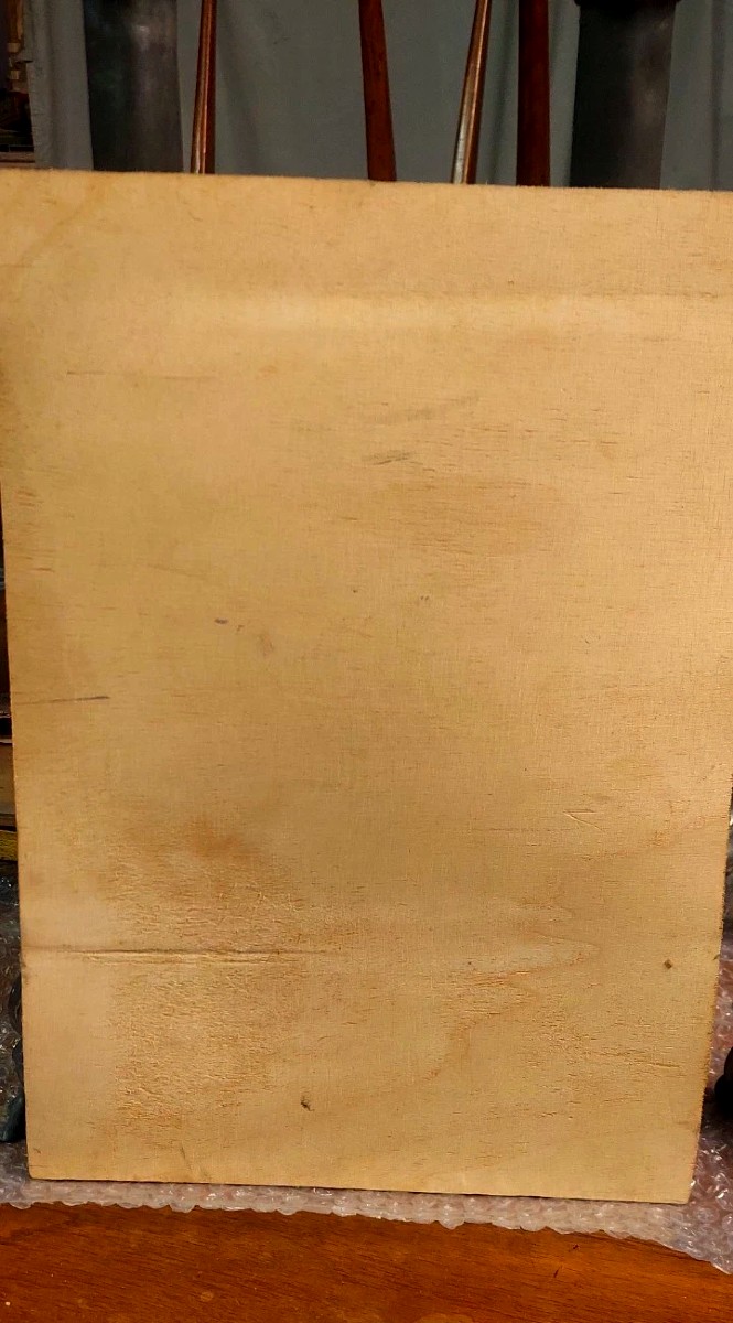 Peinture à l'huile sur bois, portrait du personnage d'Athos, Renzo Brioschi (1910-2000)-photo-2