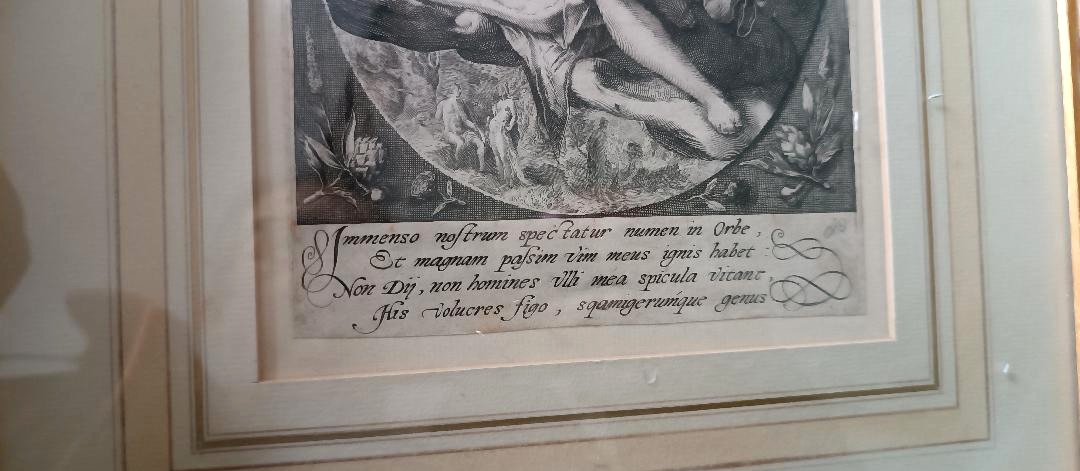 Burin Engraving. -hendrik Goltzius (1558-1617) Venus And Cupid-photo-4