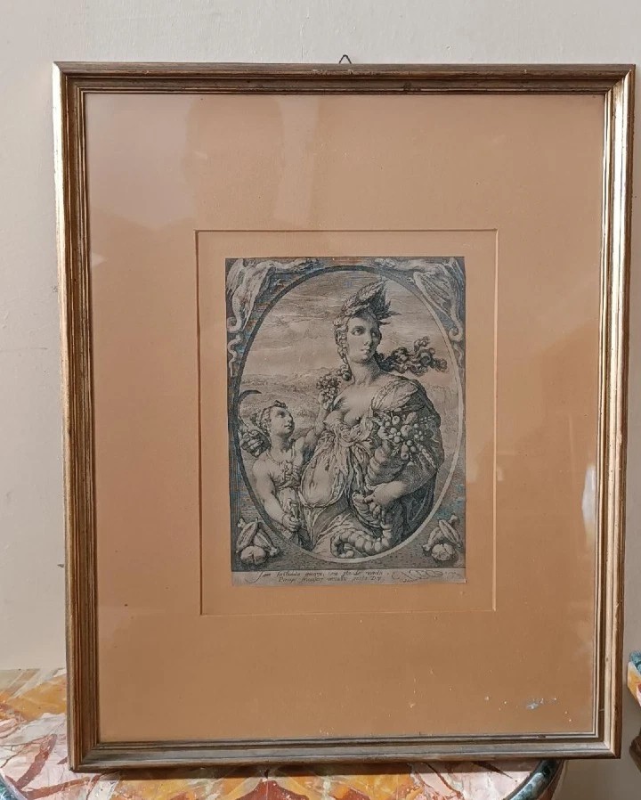 Gravure au burin. Cérès - Hendrik Goltzius (1558-1617) CÉRÈS-photo-2