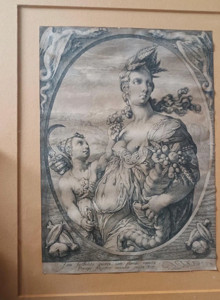 Gravure au burin. Cérès - Hendrik Goltzius (1558-1617) CÉRÈS-photo-4