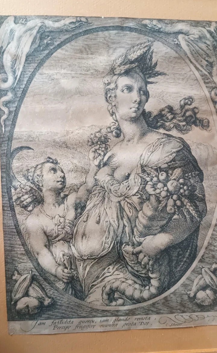 Gravure au burin. Cérès - Hendrik Goltzius (1558-1617) CÉRÈS