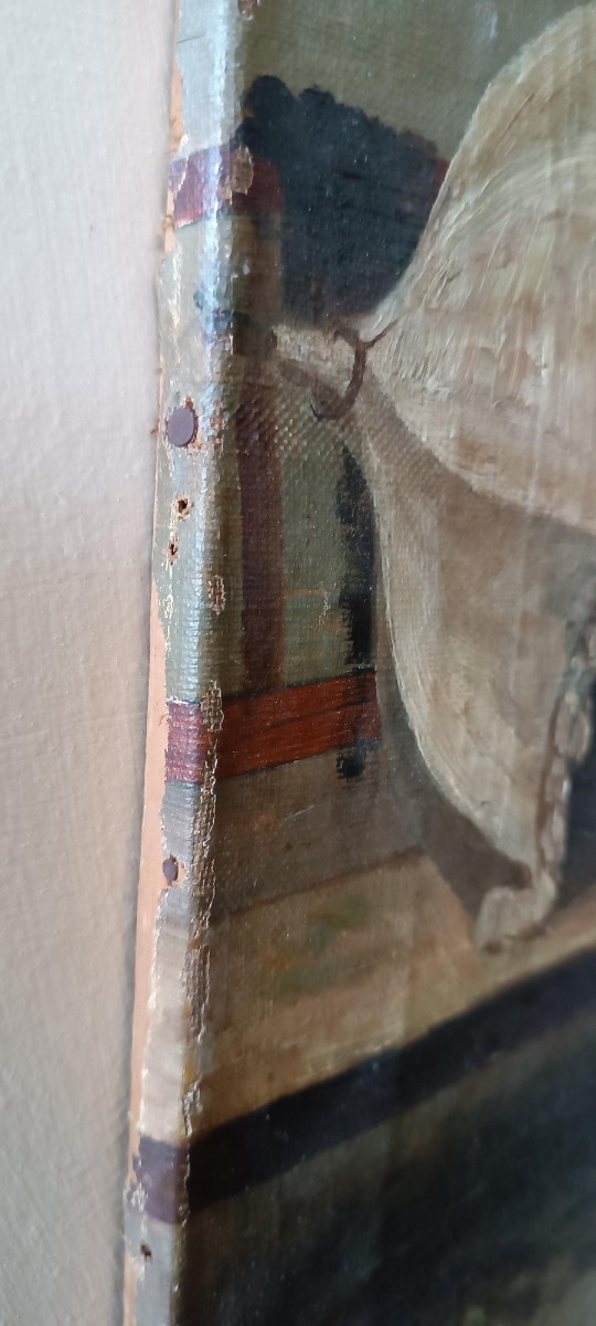 Ancient Painting 19th Century Italian School "the Cobbler"-photo-5