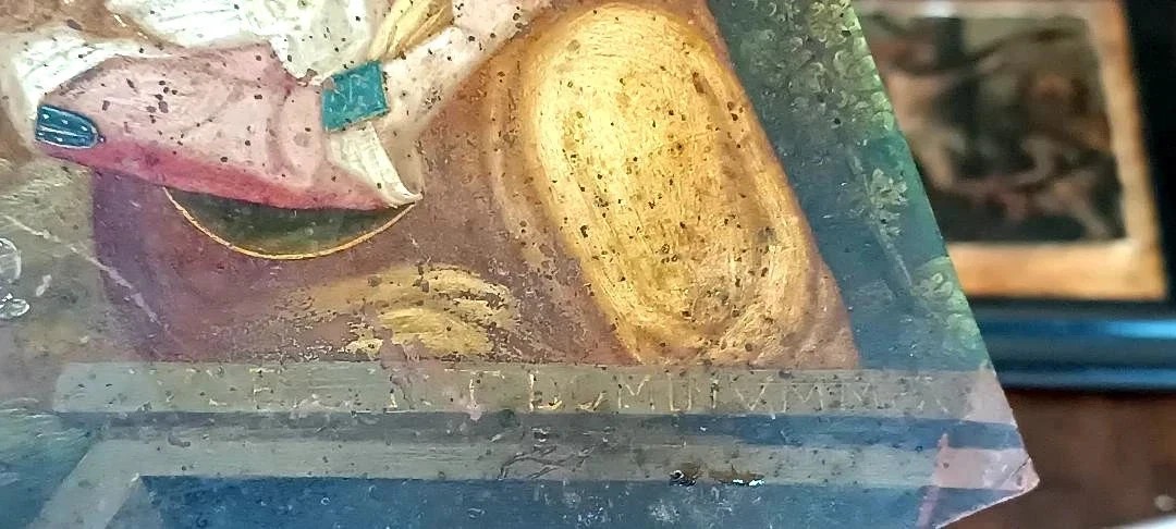 Peinture ancienne sur cuivre, école flamande, XVIIe siècle, représentant un saint-photo-5