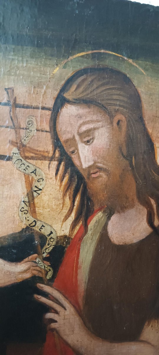 Panneau peint ancien - Sainte Famille - École vénitienne-crétoise, XVIe siècle-photo-1