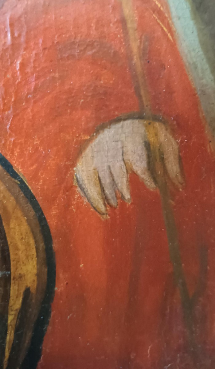 Panneau peint ancien - Sainte Famille - École vénitienne-crétoise, XVIe siècle-photo-7